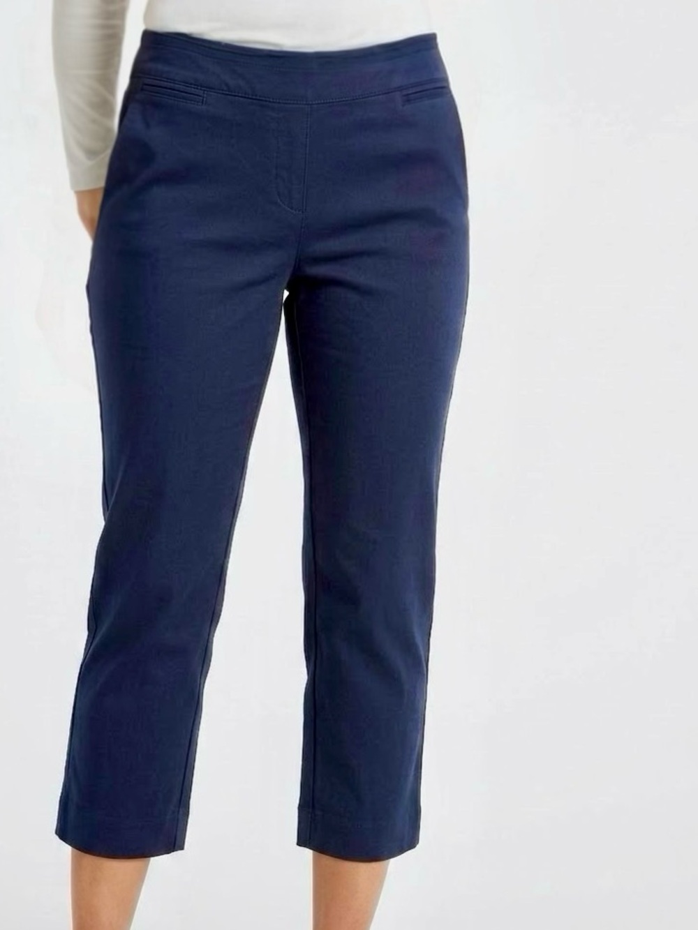ZAC & RACHEL Navy Blue Cropped Straight-Leg Ankle Pants Capris - #113 LHP